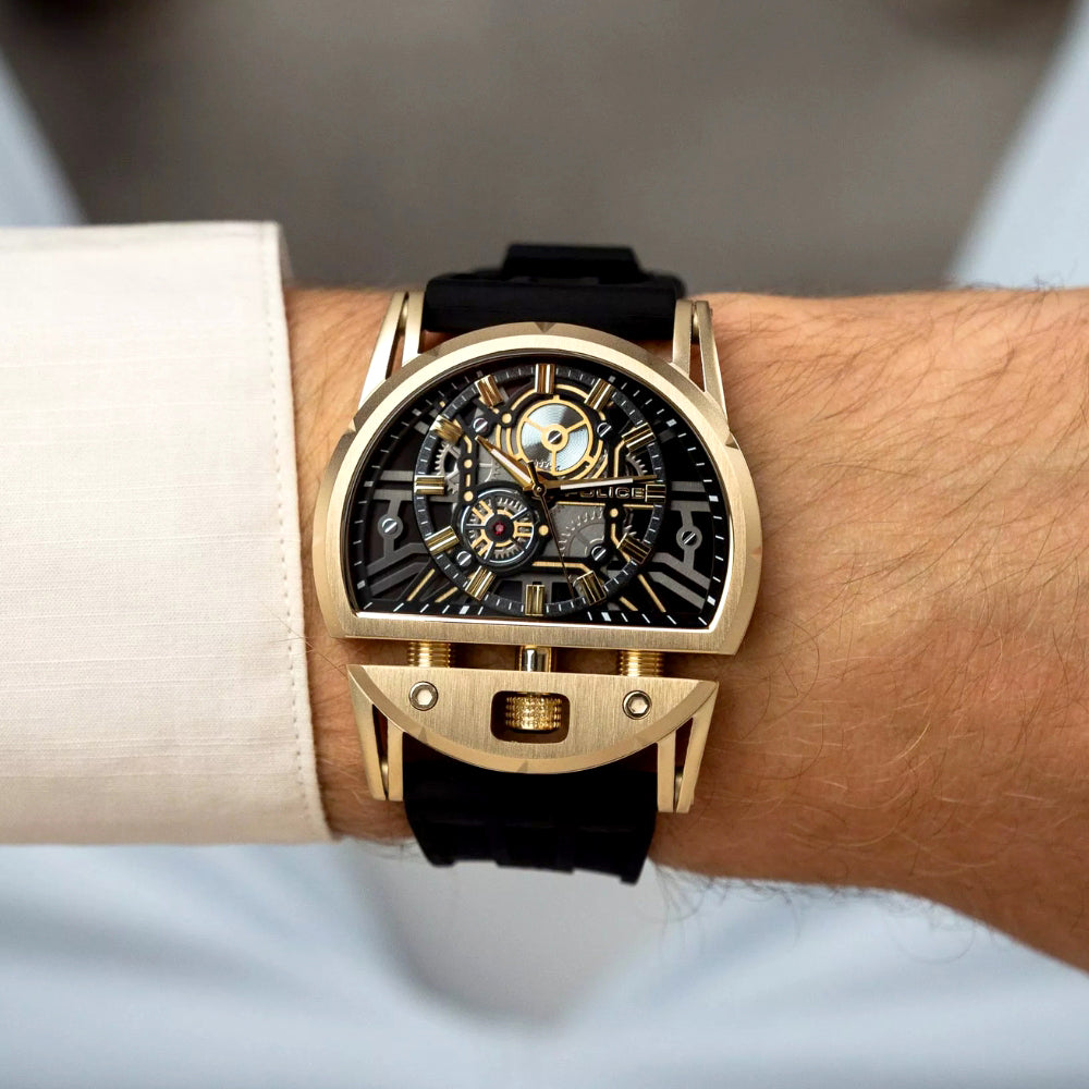 Police Daintreee 2.0 Gold Skeleton Dial Men's Watch PEWGM0081508