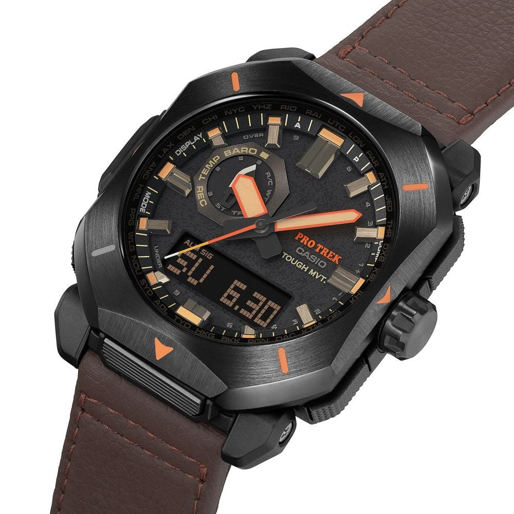 Casio PRO-TREK Solar Powered Brown Strap Men's Watch | PRW-6900YL-5DR