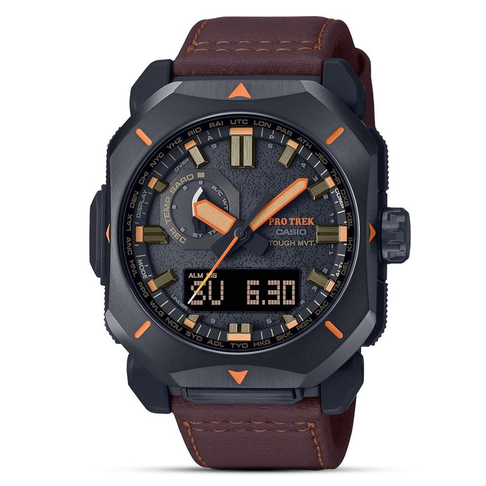 Casio PRO-TREK Solar Powered Brown Strap Men's Watch | PRW-6900YL-5DR