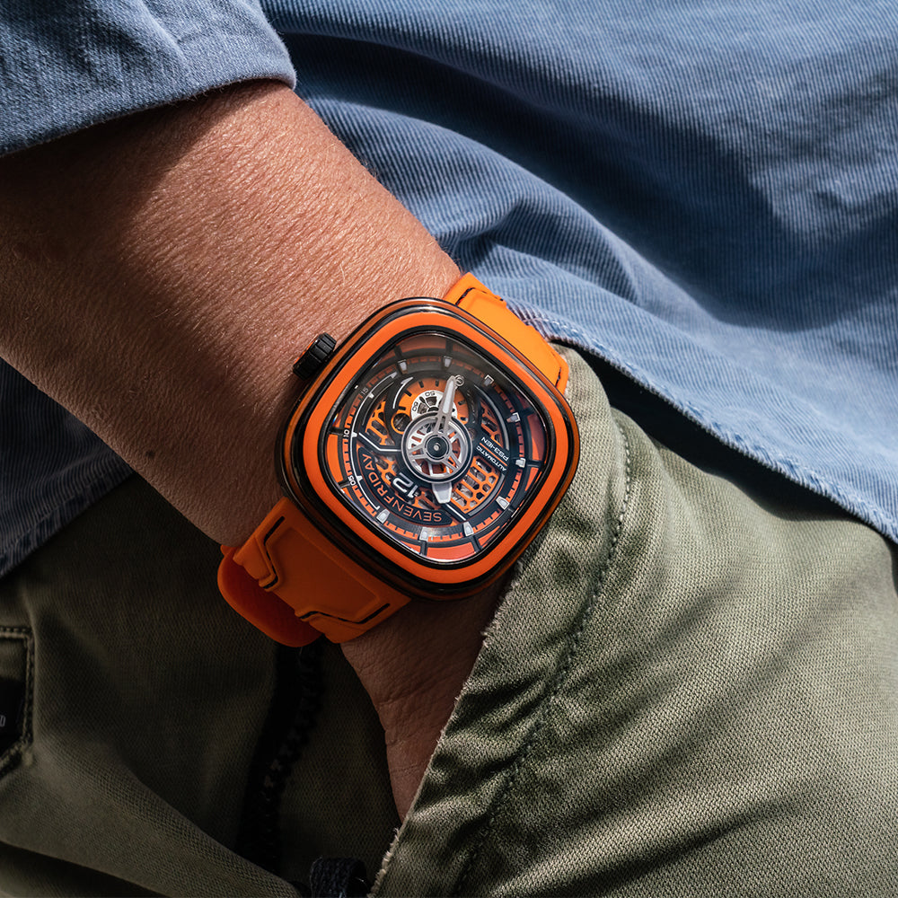 SEVENFRIDAY "CCO" ORANGE AUTOMATIC WATCH PS3/03
