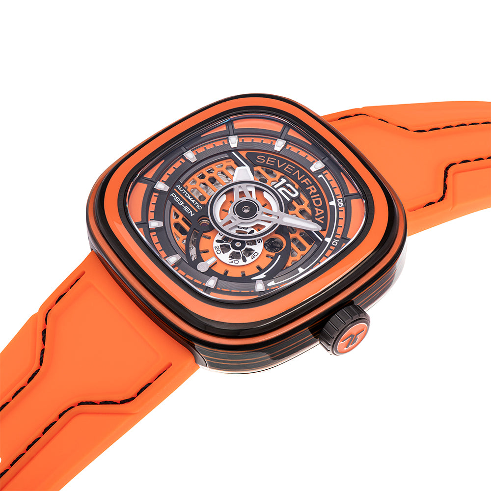 SEVENFRIDAY "CCO" ORANGE AUTOMATIC WATCH PS3/03