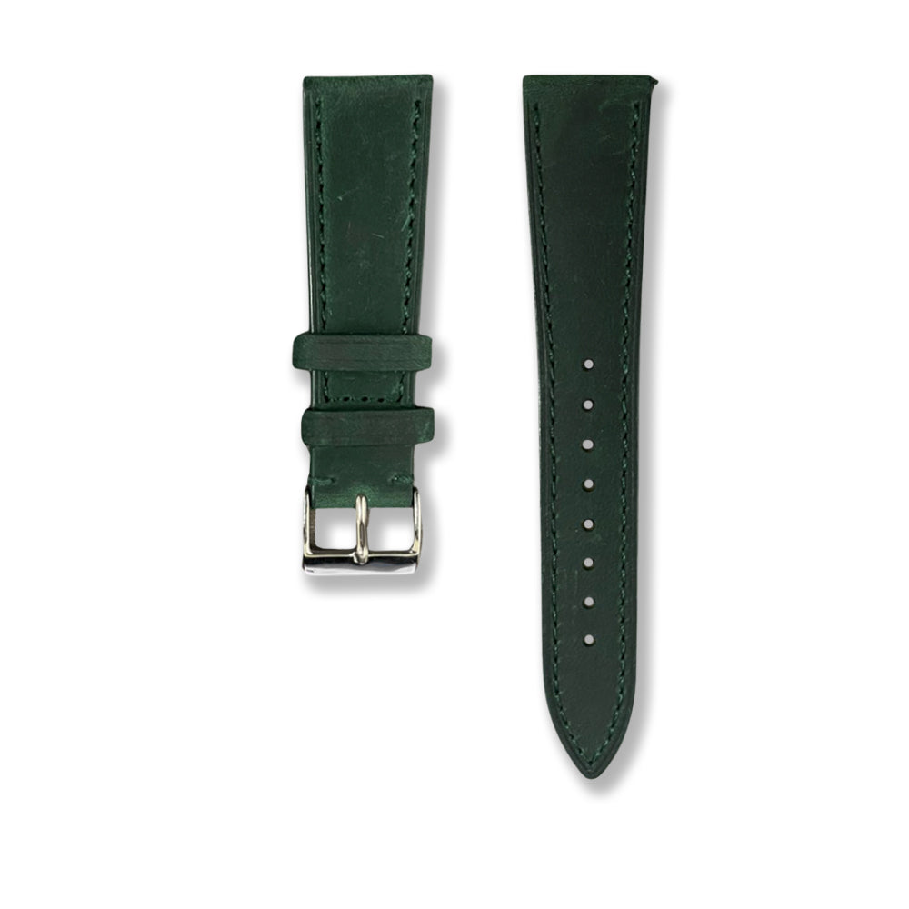 Leather Strap Plain Dark Green | 20MM