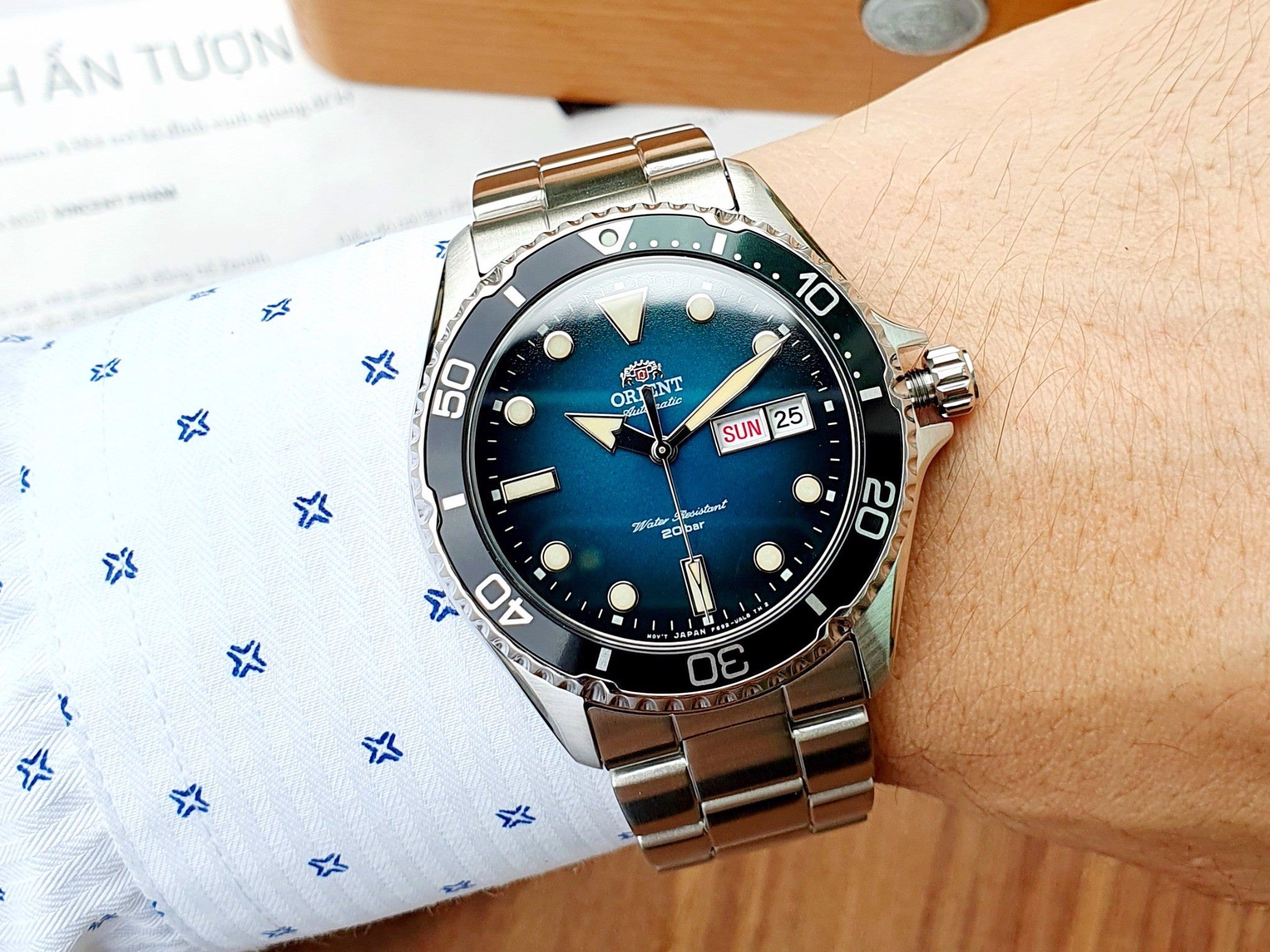 Orient Kamasu 'MAKO III' Blue Dial Mechanical 200m Diver Watch| RA-AA0811E