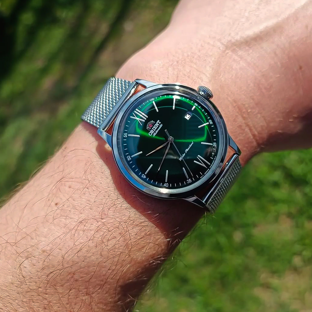 Orient Bambino V6 Automatic Green Dial Men's Watch | RA-AC0018E30B