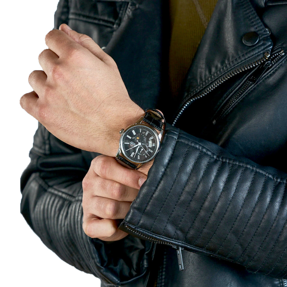 Orient Sun and Moon Black Dial Mens Watch | RA-AK0010B30B
