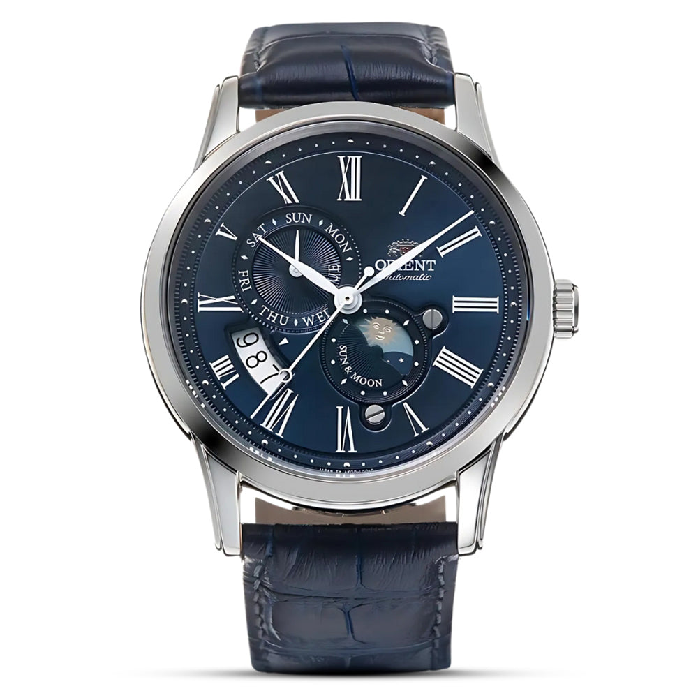 Orient Sun & Moon Automatic Blue Dial Men's Watch | RA-AK0011D