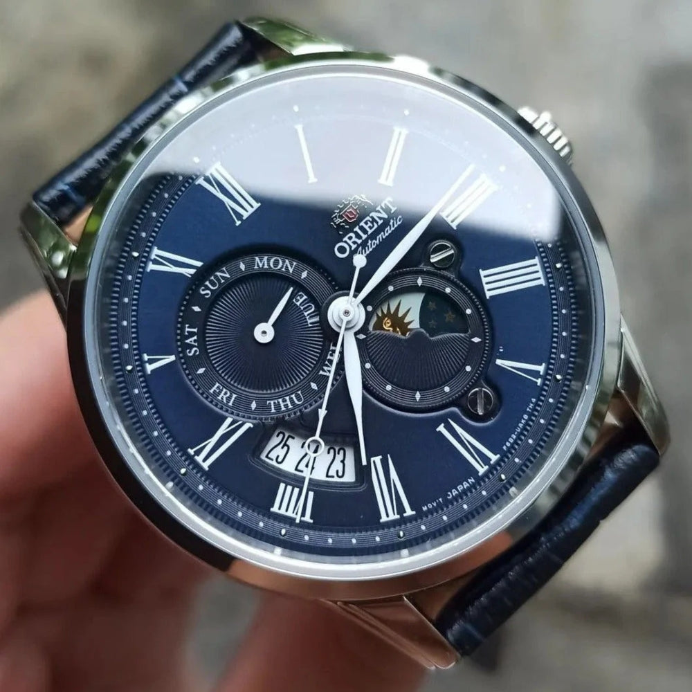 Orient Sun & Moon Automatic Blue Dial Men's Watch | RA-AK0011D