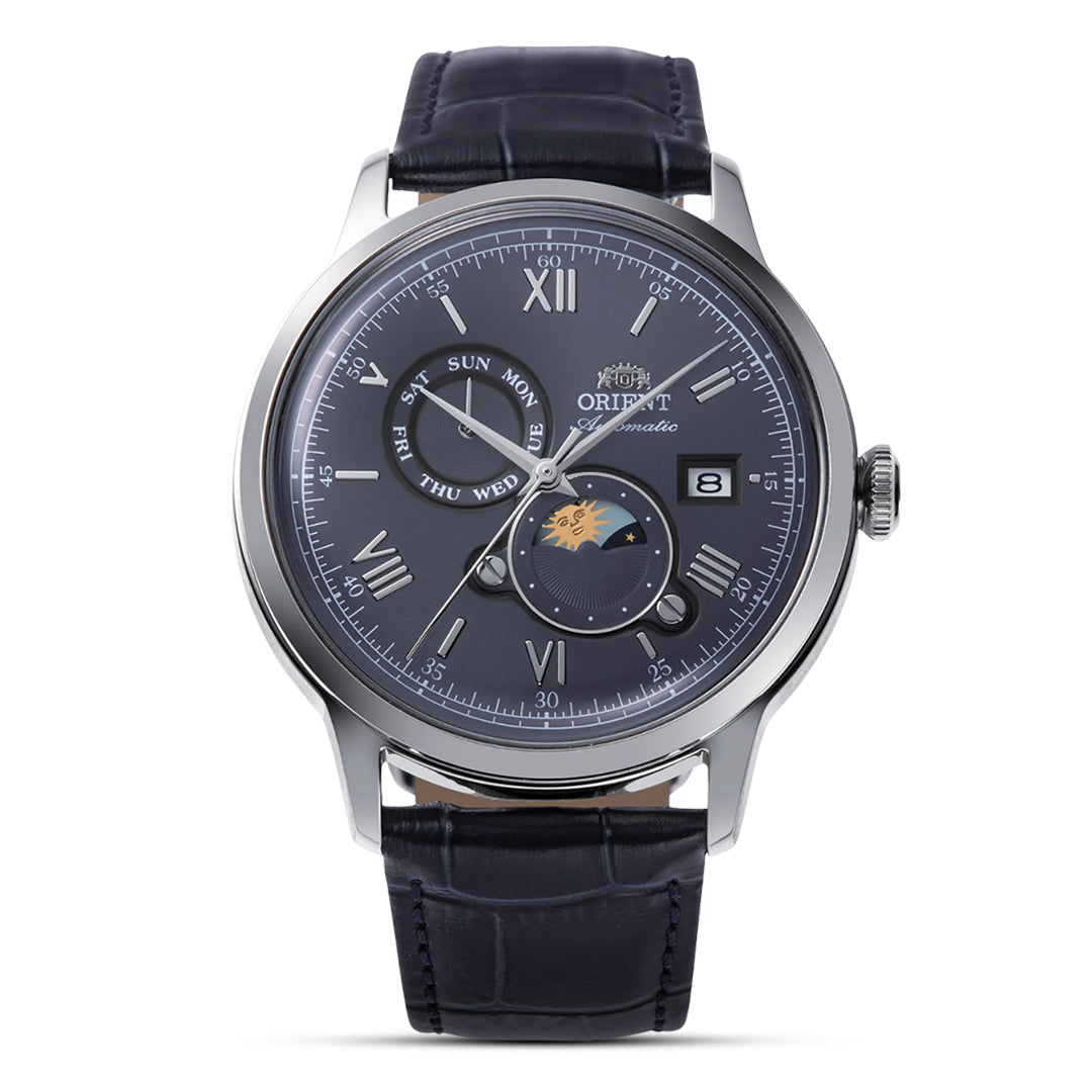 ORIENT Bambino Automatic Sun & Moon Navy Blue Dial Men's Watch | RA-AK0806L30B
