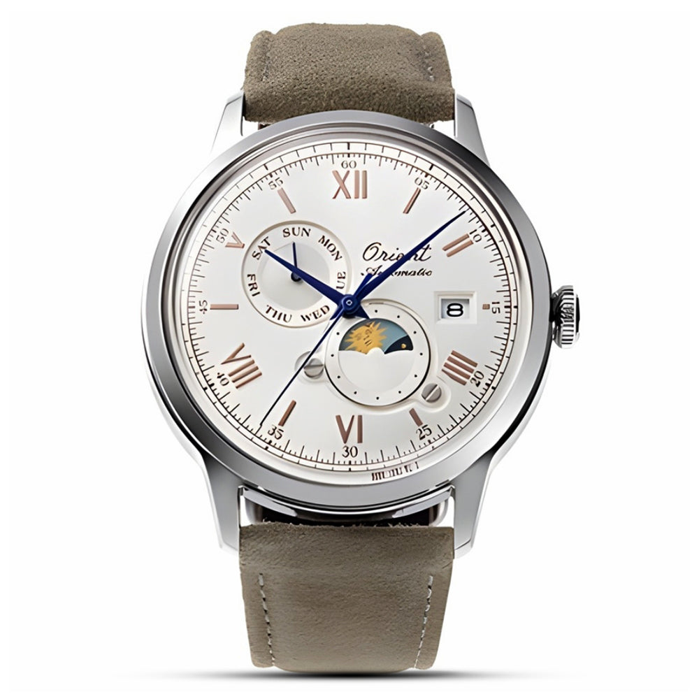 Orient Classic Automatic Day Night White Dial Men's Watch RA-AK0808S0B