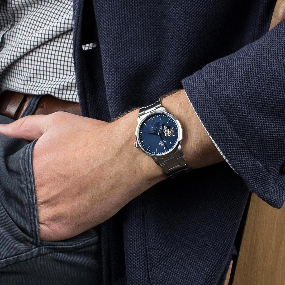 Orient Contemporary Semi Skeleton Blue Dial Men's Watch | RA-AR0101L30B