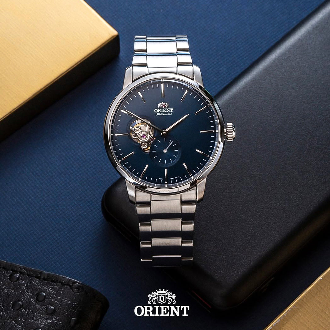 Orient Contemporary Semi Skeleton Blue Dial Men's Watch | RA-AR0101L30B