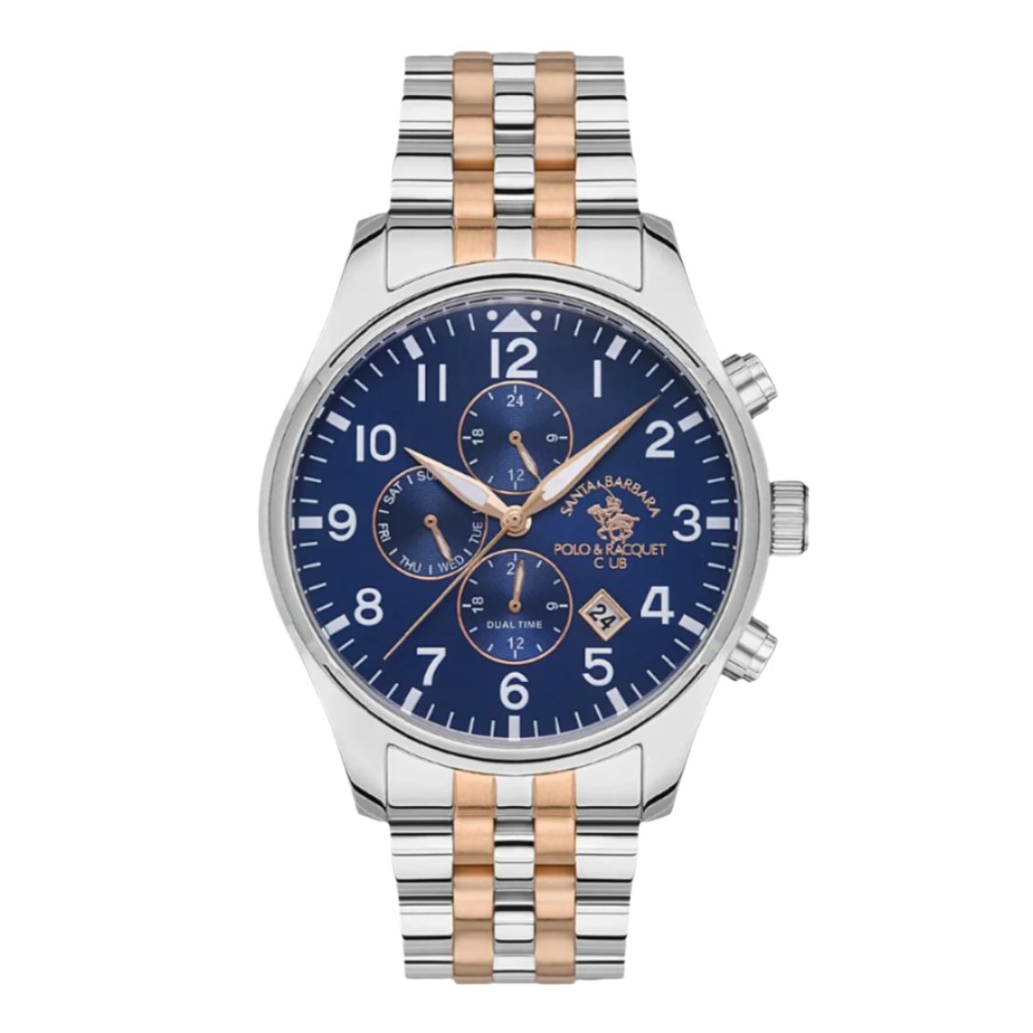 SANTA BARBARA POLO TWO TONE BLUE DIAL STAINLESS STEEL MEN'S WATCH | SB.1.10396-4