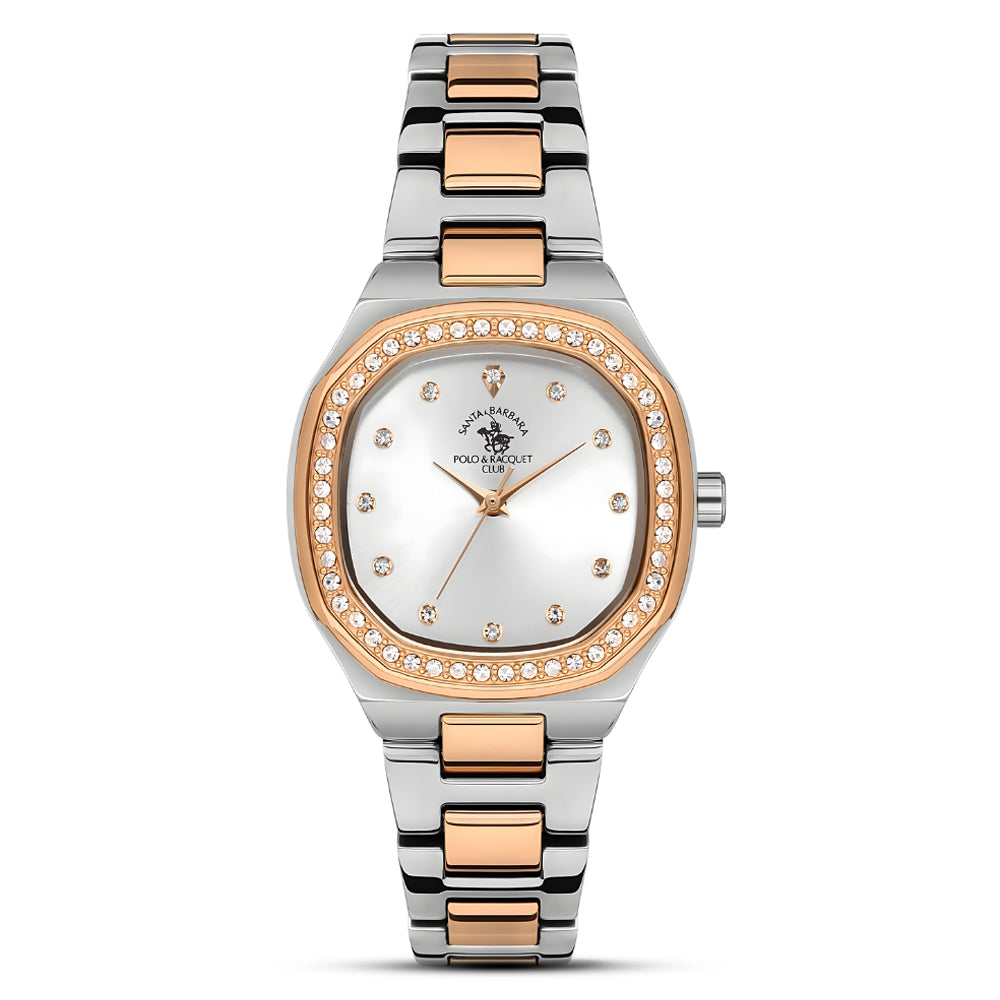 SANTA BARBARA SILVER DIAL TWO TONE LADIES WATCH SB.1.10404-4