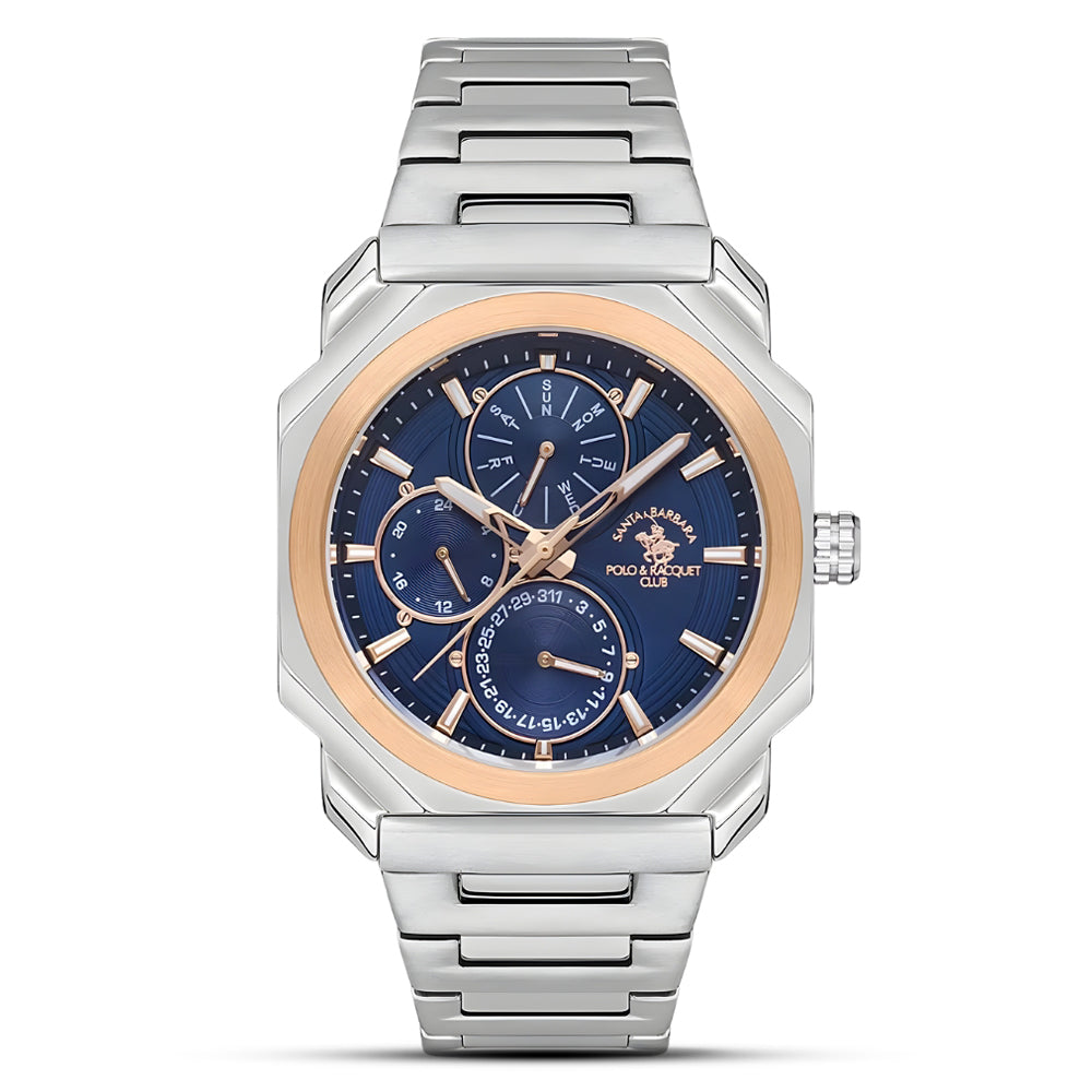 Santa Barbara Polo Blue Dial Silver Tone Men’s Watch SB.1.10442-4