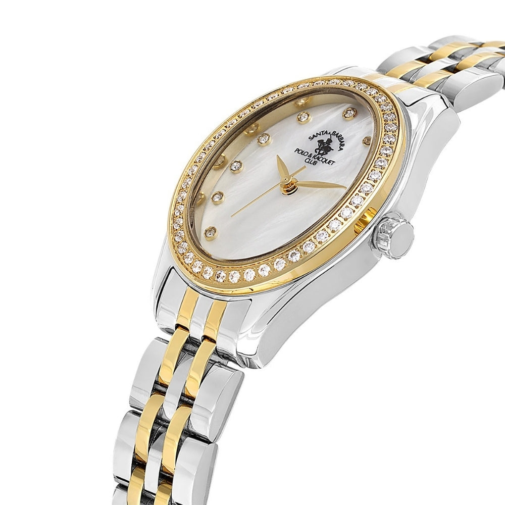 Santa Barbara Polo Two Tone Silver Dial Ladies Watch | SB.1.10620-4