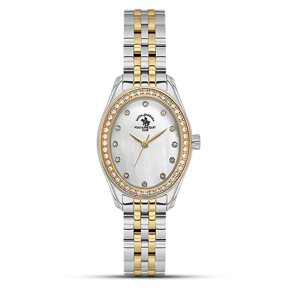 Santa Barbara Polo Two Tone Silver Dial Ladies Watch | SB.1.10620-4