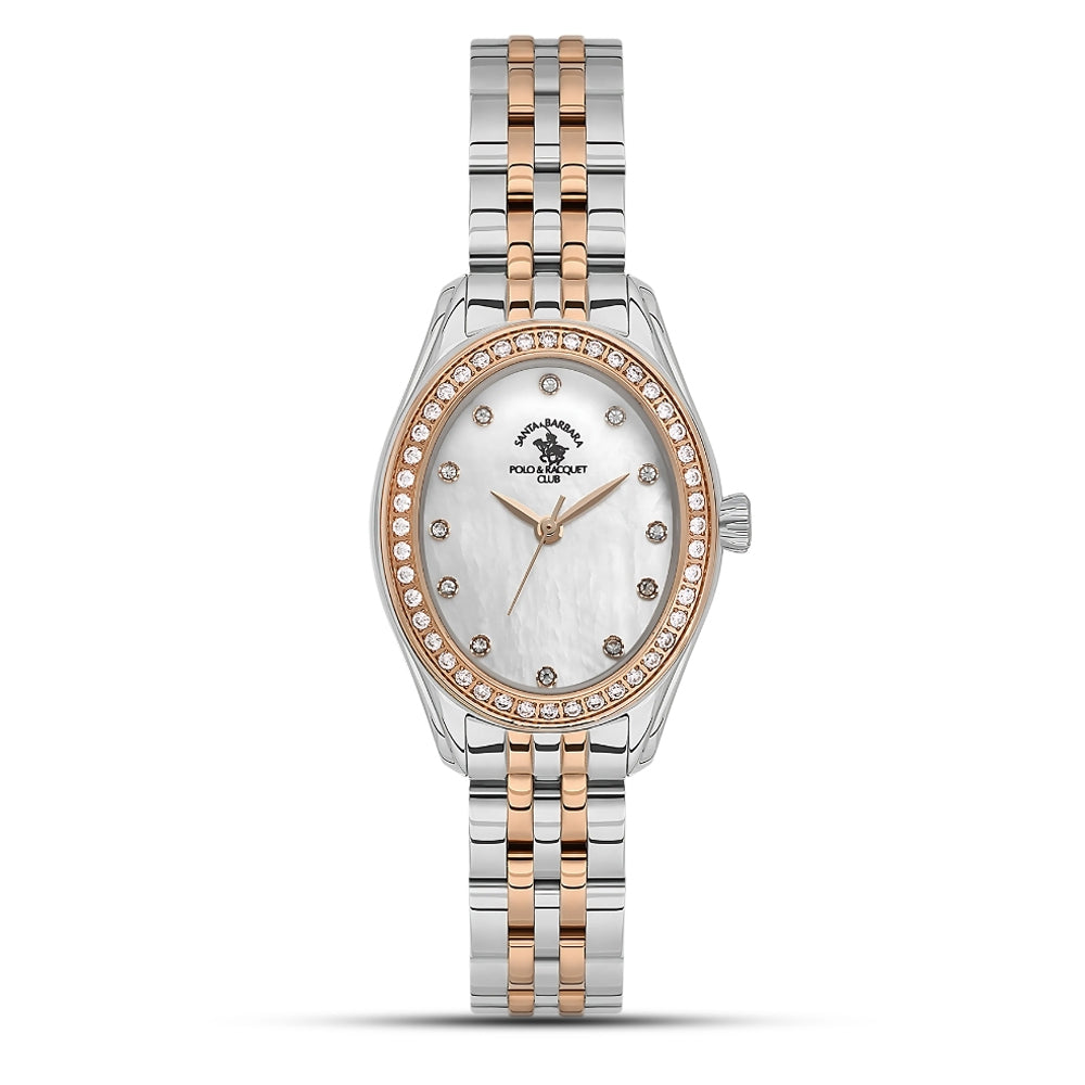 Santa Barbara Polo Two Tone Silver Dial Ladies Watch | SB.1.10620-6