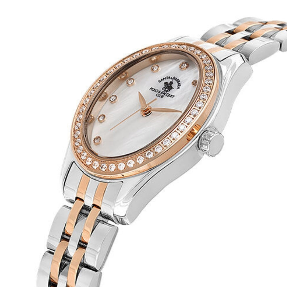 Santa Barbara Polo Two Tone Silver Dial Ladies Watch | SB.1.10620-6