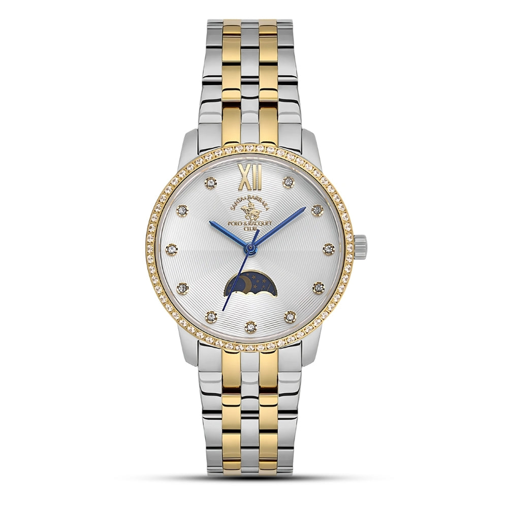 Santa Barbara Moon Phase Silver Dial Ladies Watch | SB.1.10638-3