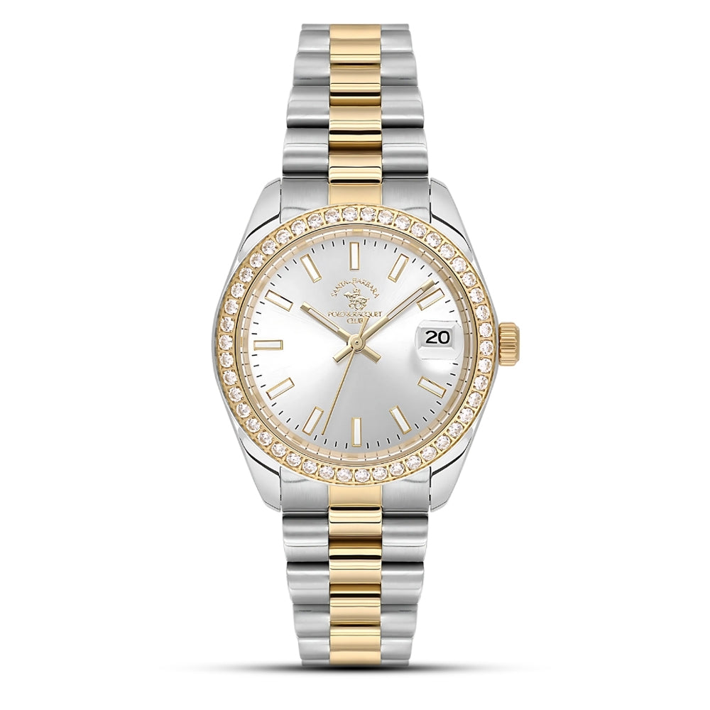 Santa Barbara Two Tone Silver Dial Ladies Watch | SB.4.10017-4