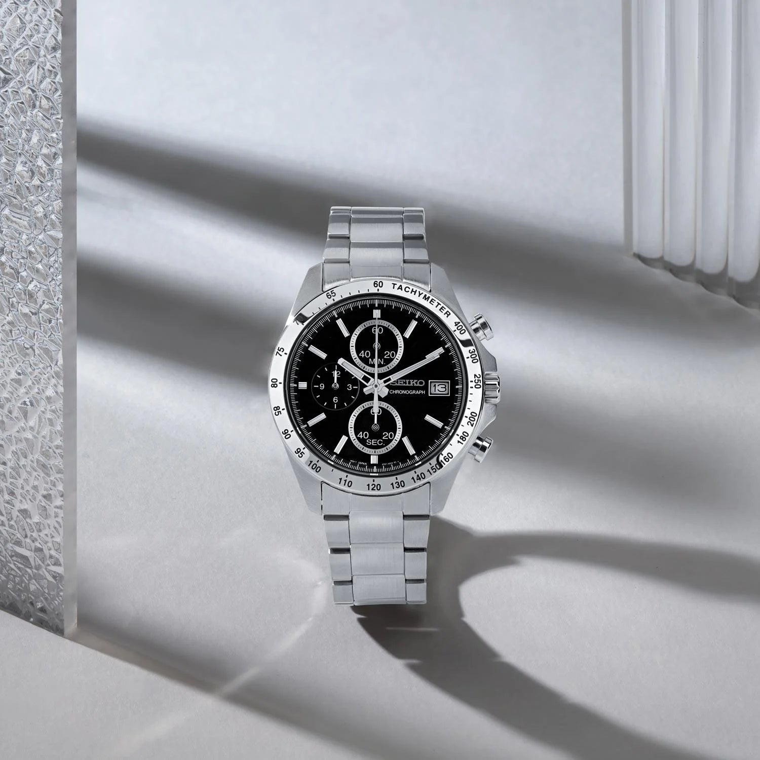 Seiko Spirit Black Chronograph Dial Men's Watch | SBTR005