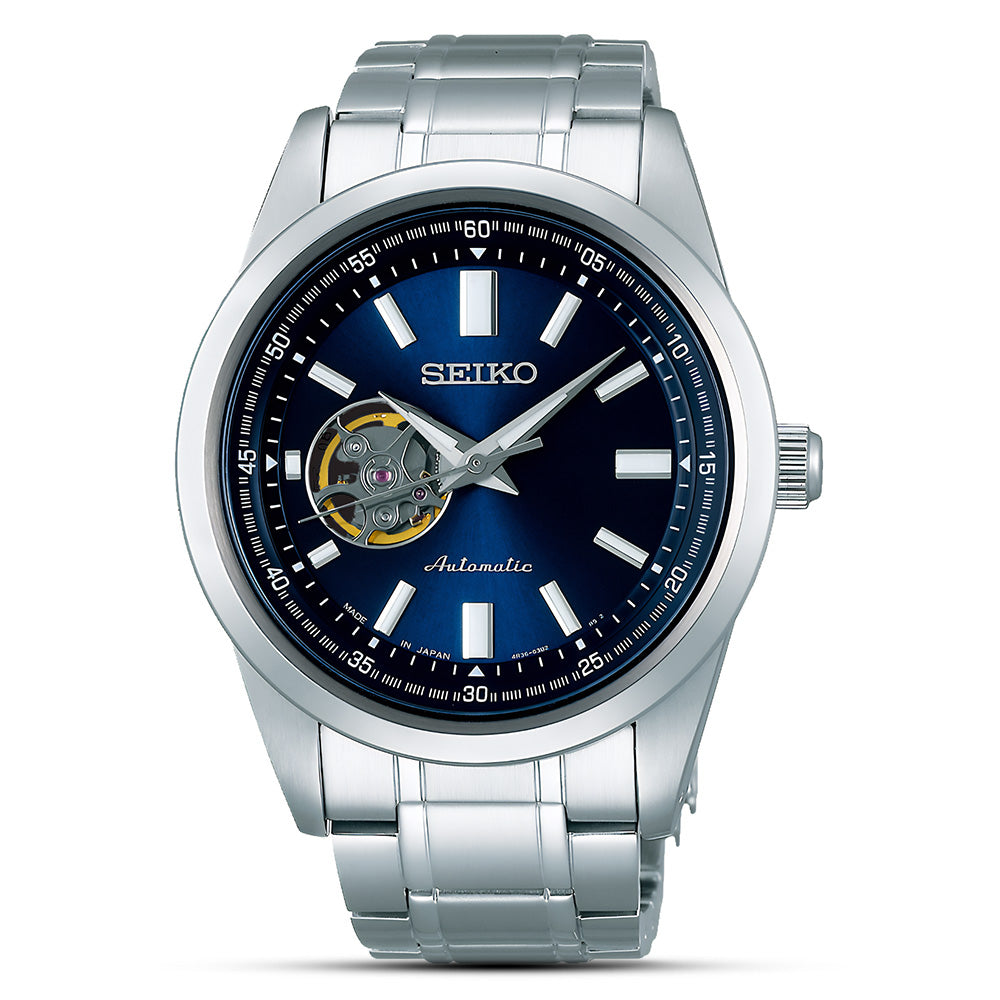Seiko Selection Open Heart Blue Dial Automatic Men's Watch SCVE051