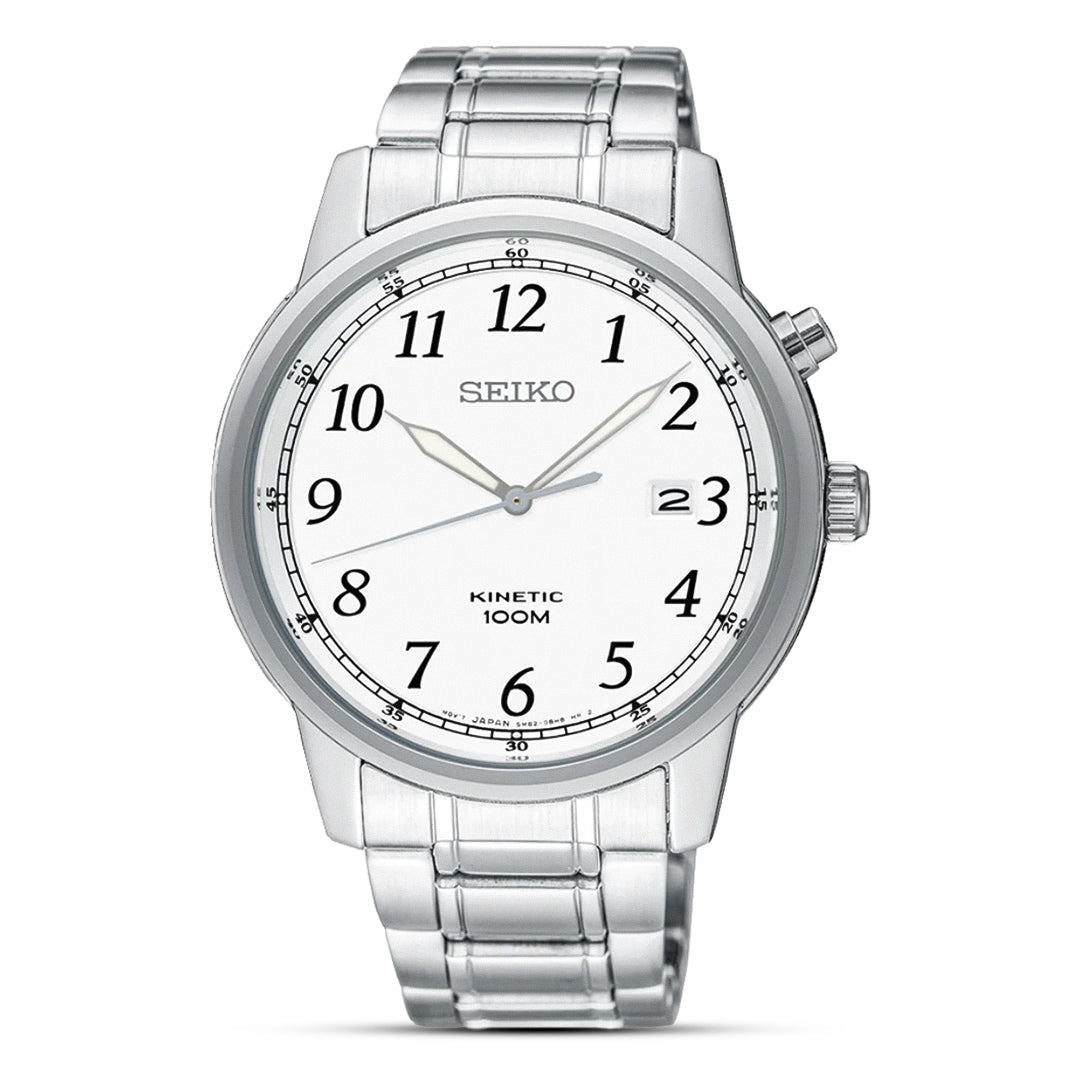Seiko Kinetic Automatic White Dial Men's Watch | SKA775P1
