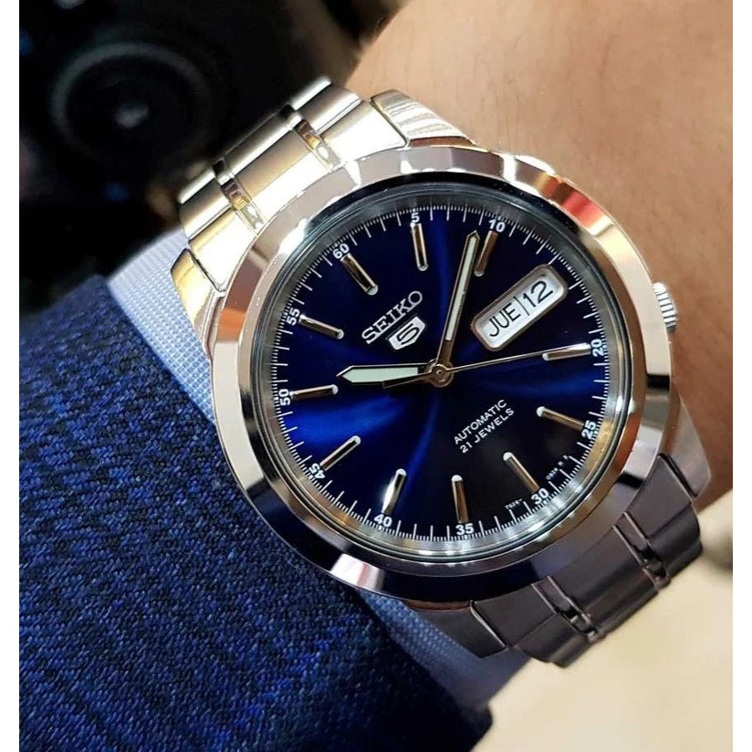 Seiko 5 "21 Jewels" Blue Dial Automatic Watch for Men SNKE51K1