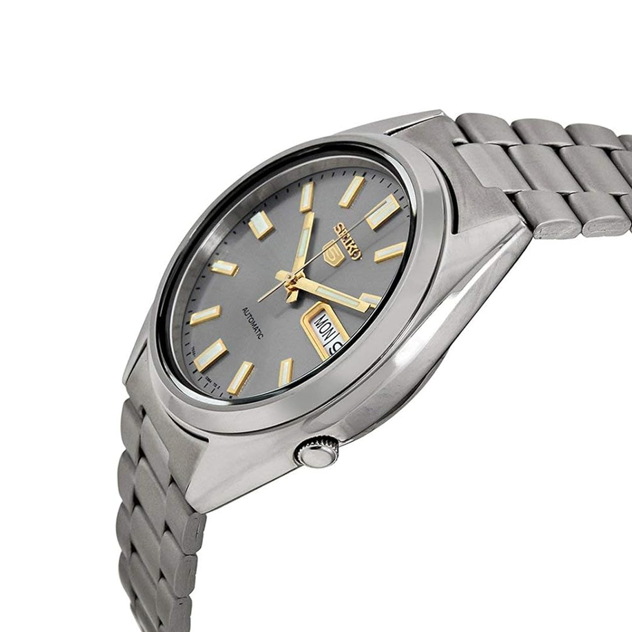 Seiko 5 Automatic Gray Dial Day Date Men's Watch | SNXS75K