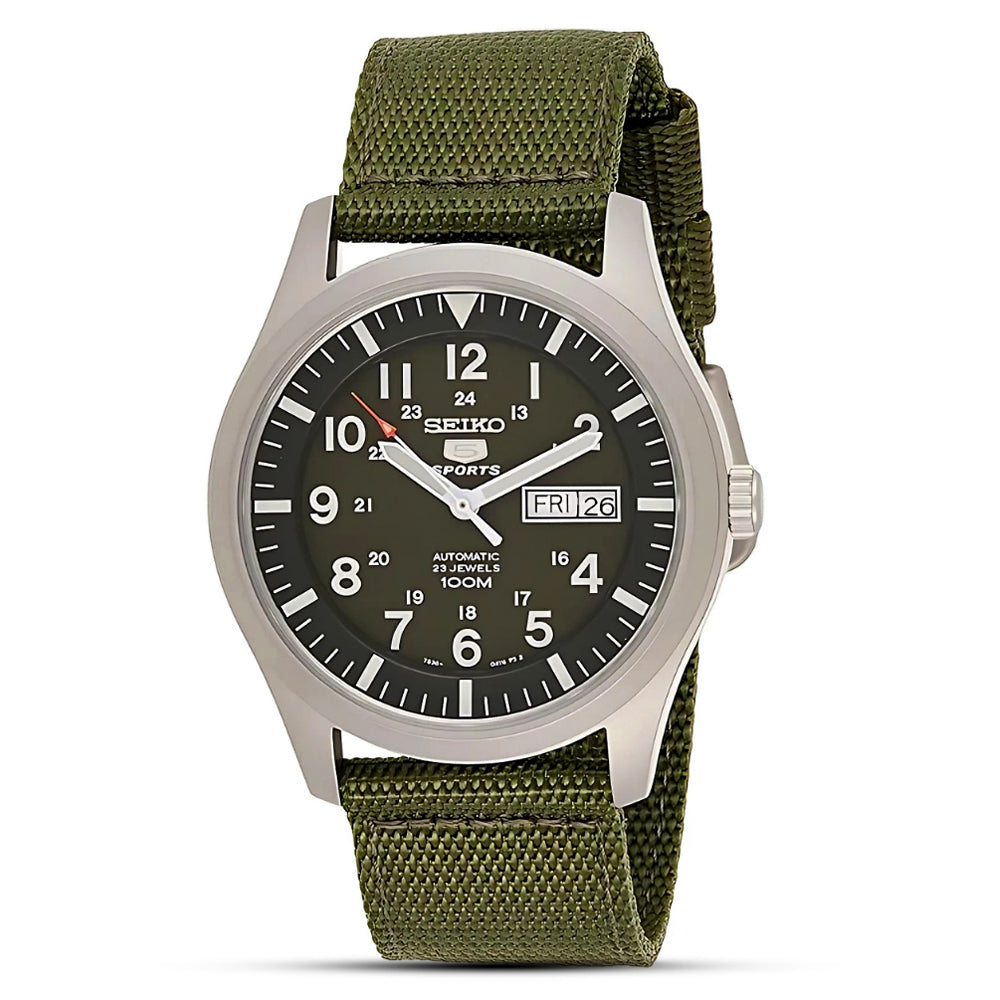 Seiko Military Green Dial Automatic 42mm Case Men's Watch SNZG09K1