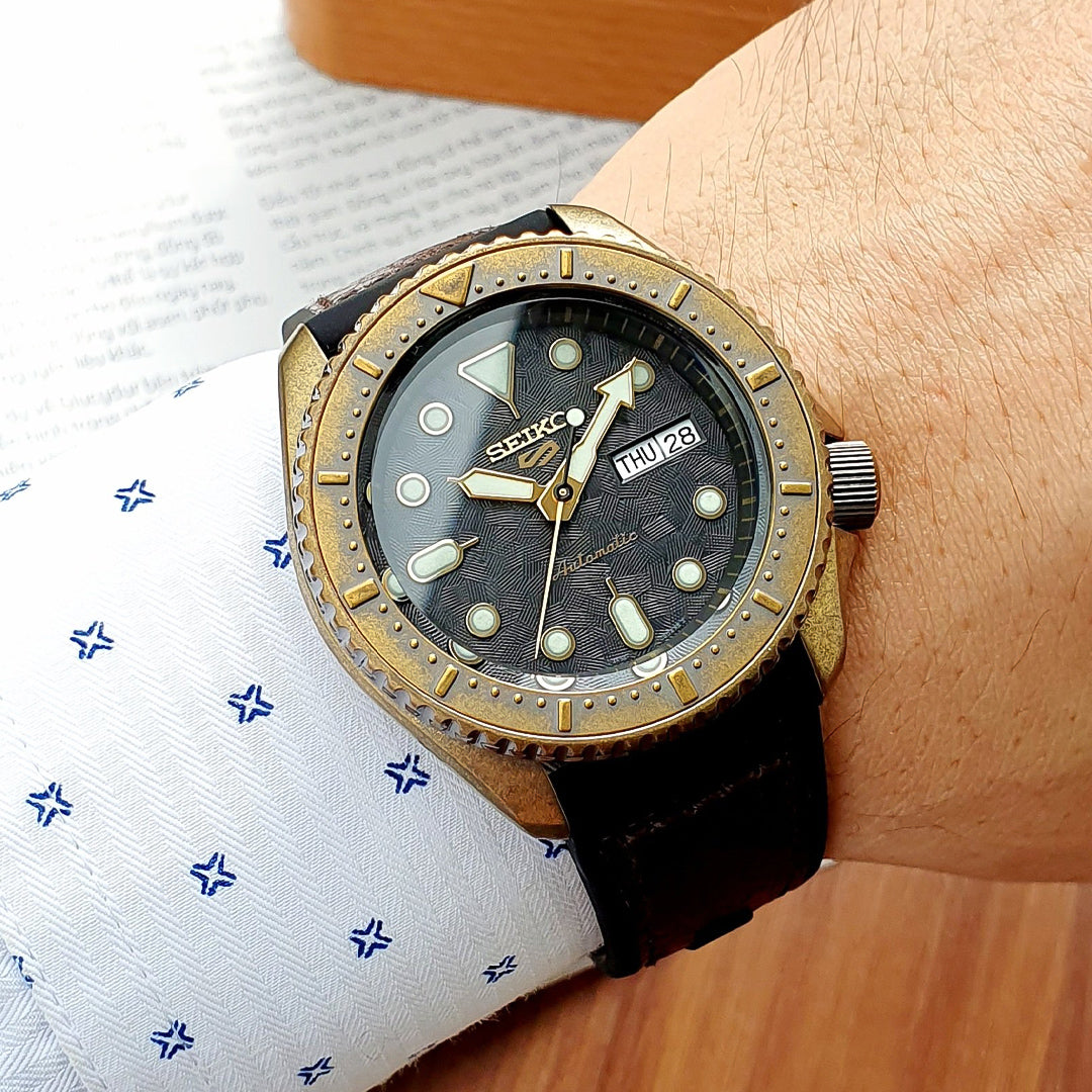 Seiko 5 Sports SKX Automatic Gold Tone Men's Watch | SRPE80K1