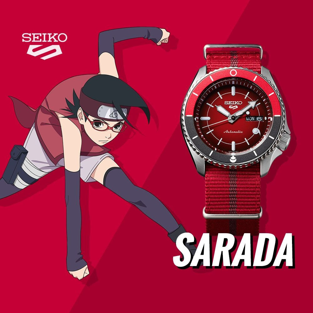 Seiko 5 NARUTO & BORUTO "SARADA" Limited Edition Watch | SRPF67K1