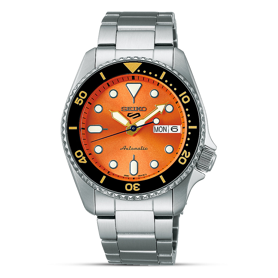 Seiko 5 Orange Automatic 38mm Dial Watch SRPK35K1