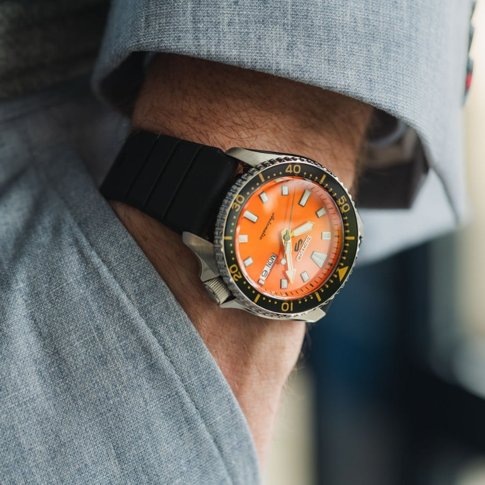 Seiko 5 Sports SKX Automatic Orange Dial Men's Watch | SRPL89