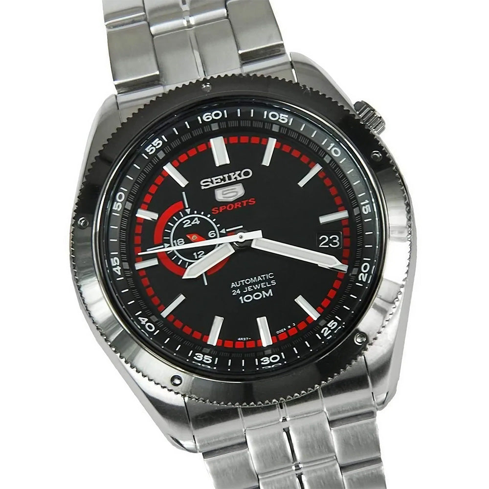 Seiko 5 Sports Red Ring Automatic Black Dial Watch SSA069K1