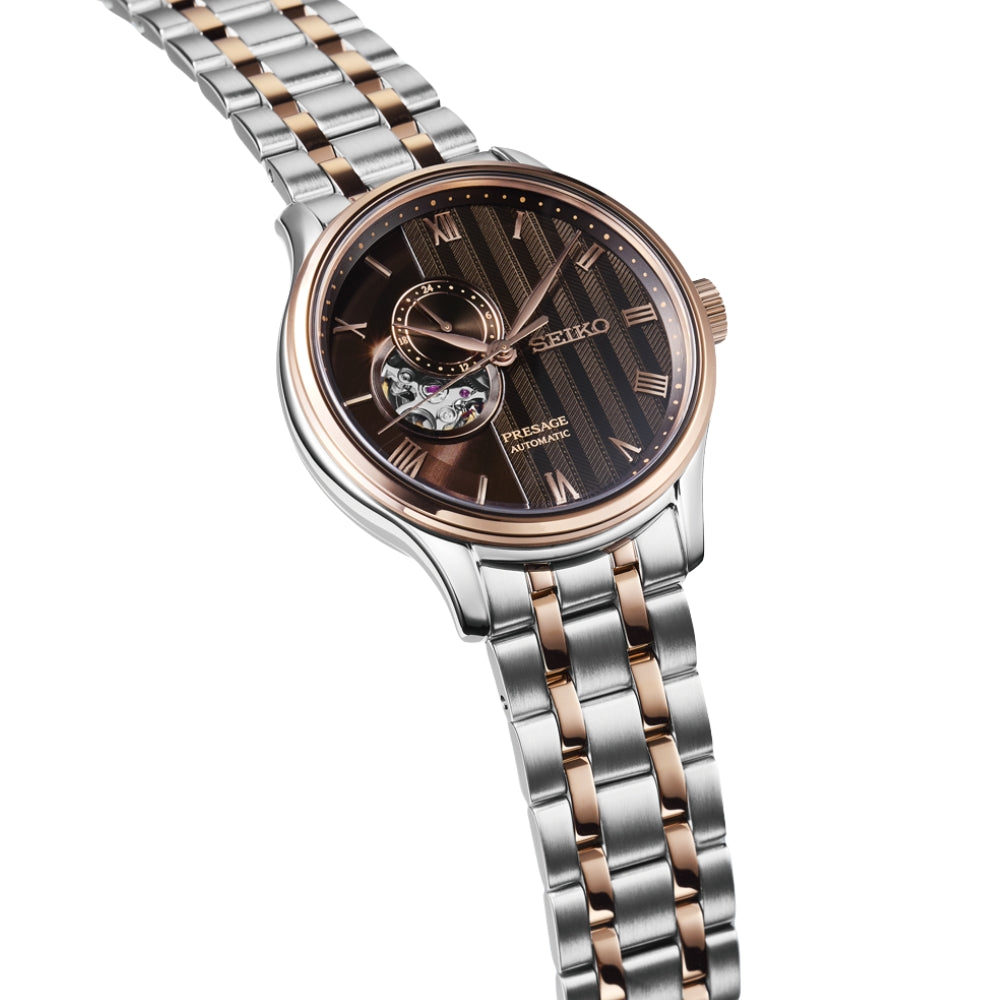 Seiko Presage Zen Garden Two Tone Dark Brown Dial Men's Watch SSA466J1