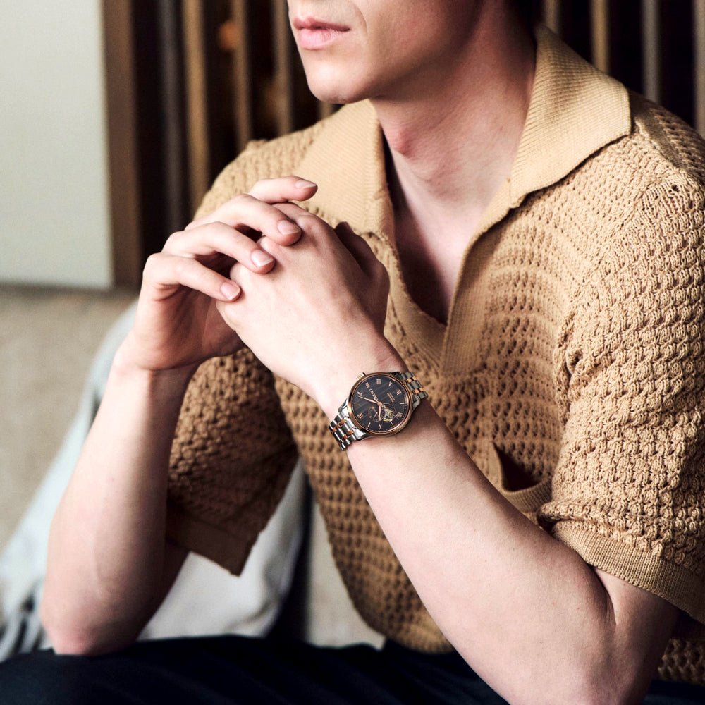 Seiko Presage Zen Garden Two Tone Dark Brown Dial Men's Watch SSA466J1