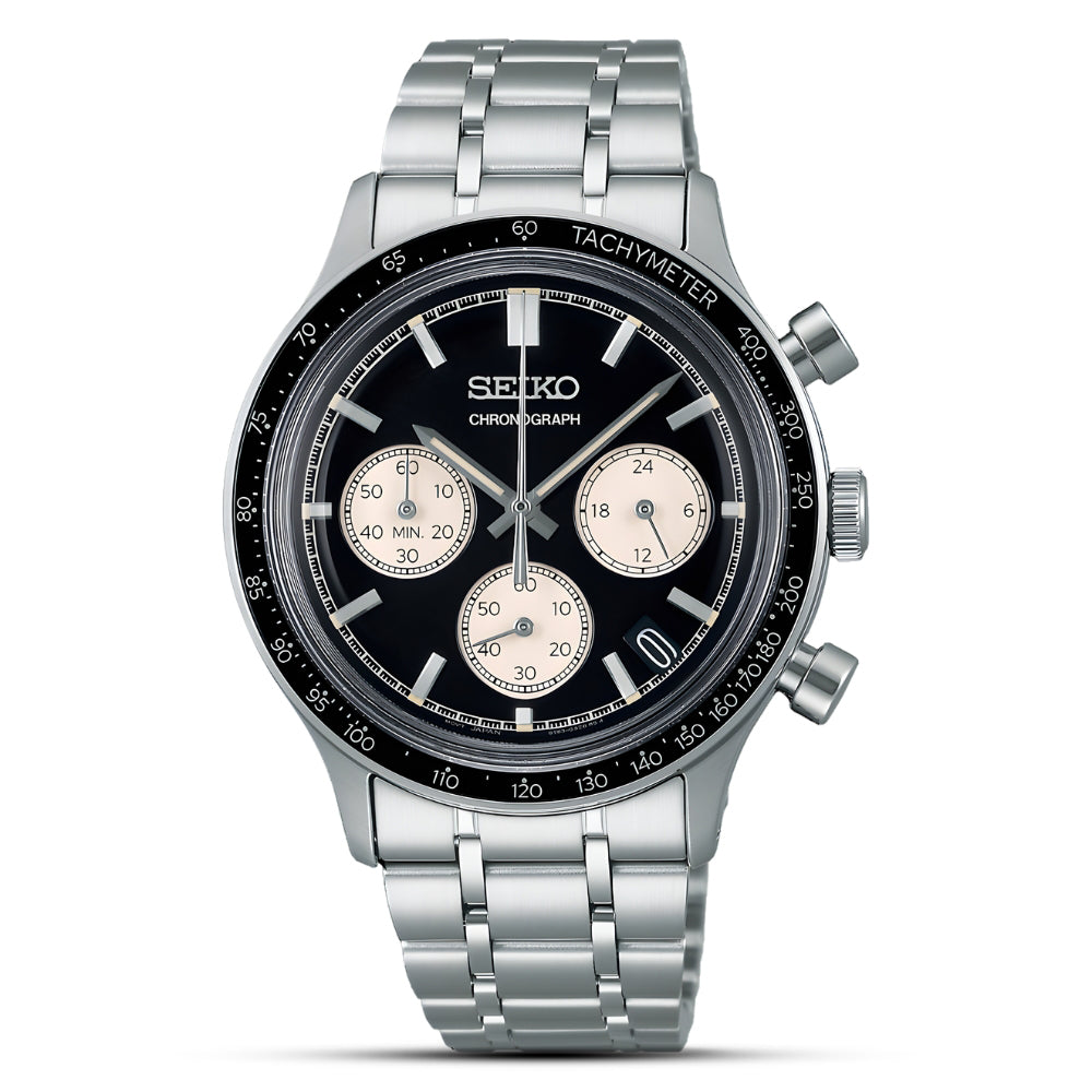 Seiko Essentials Chronograph Black Dial Men's Watch | SSB479P1