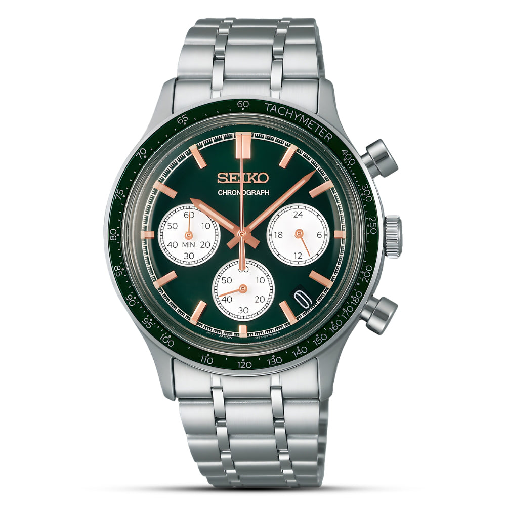 Seiko Essentials Chronograph Green Dial Men's Watch | SSB481P1