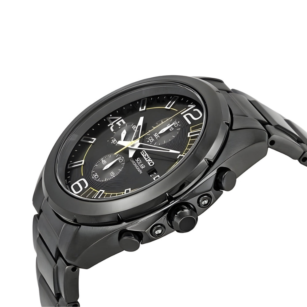 Seiko Solar Chronograph Black Dial Men's Watch | SSC217P1