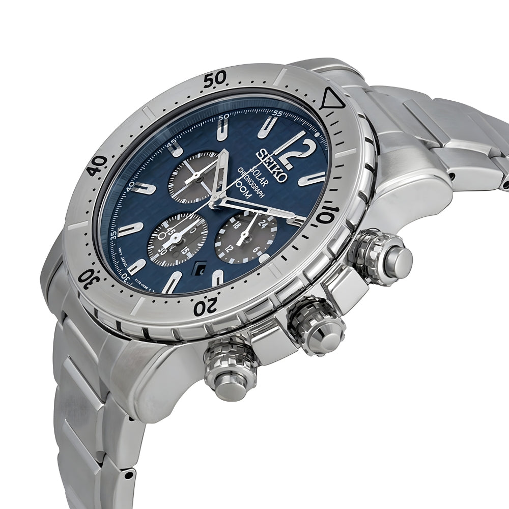 Seiko Solar Chronograph Blue Dial Men’s Watch| SSC221P1