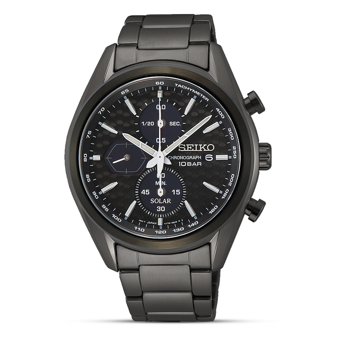 Seiko Solar Chronograph Black Dial Men's Watch | SSC773P1