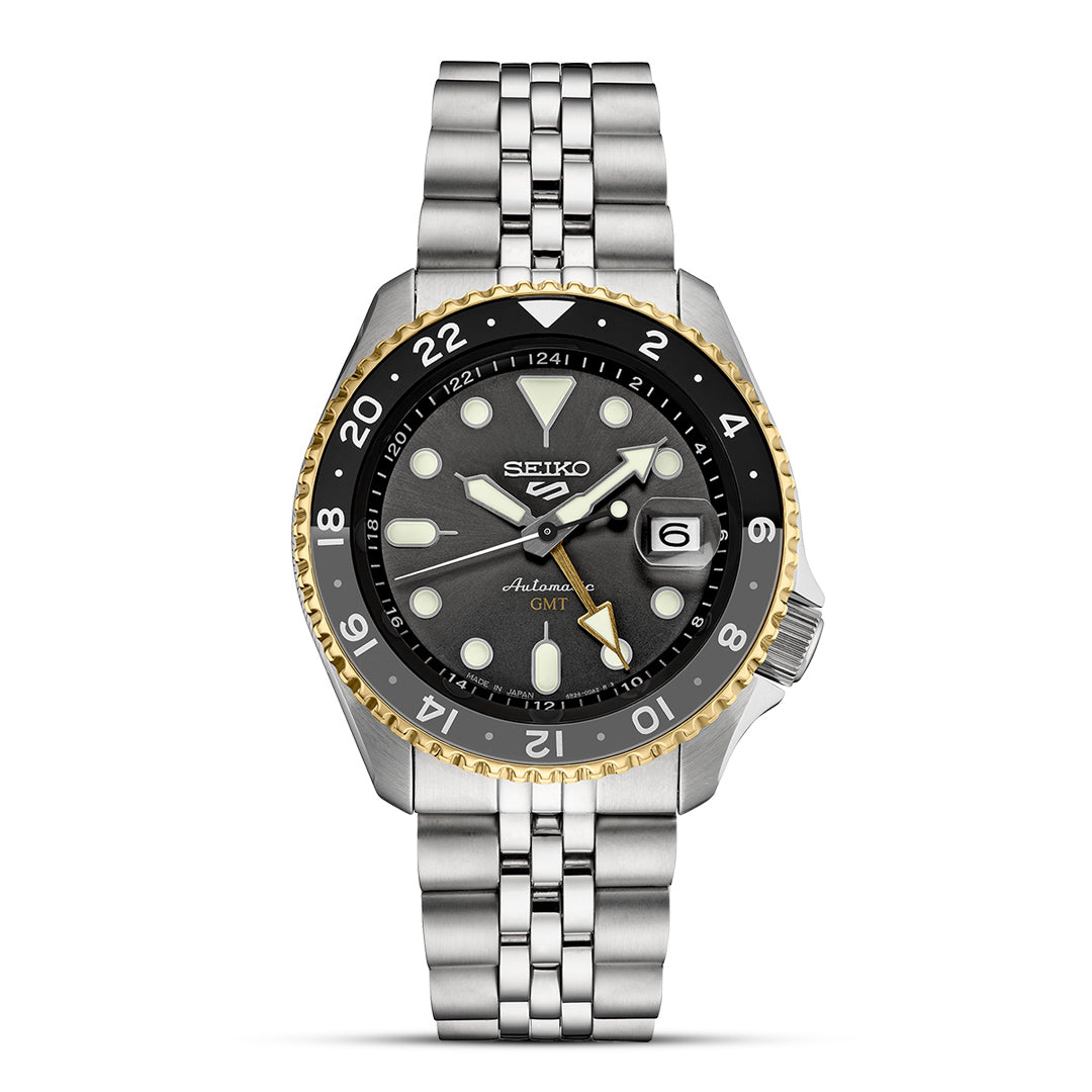 SEIKO 5 SPORTS GMT AUTOMATIC GREY DIAL MEN'S WATCH | SSK021