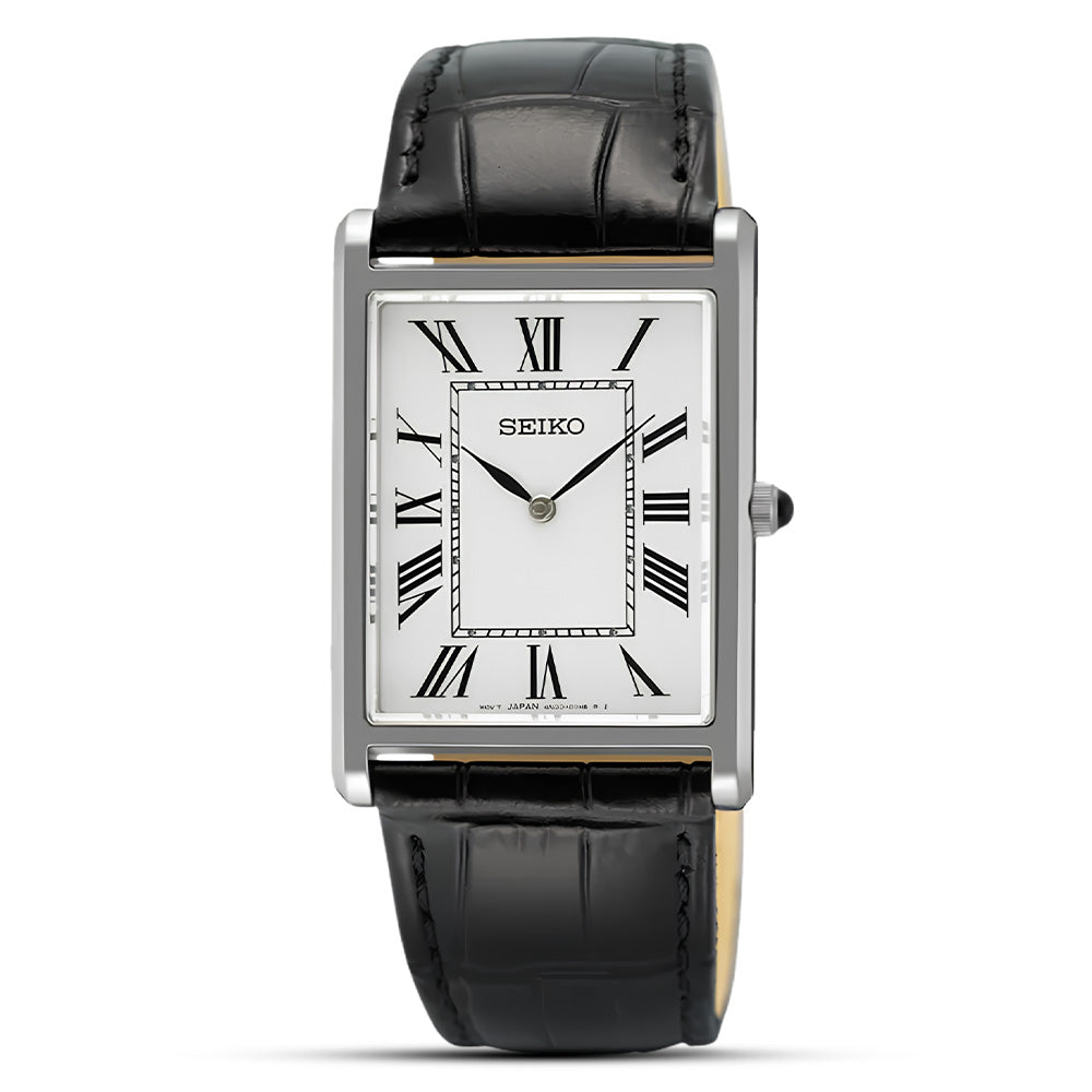 Seiko Conceptual Quartz Rectangular White Dial Men's Watch SWR103P1