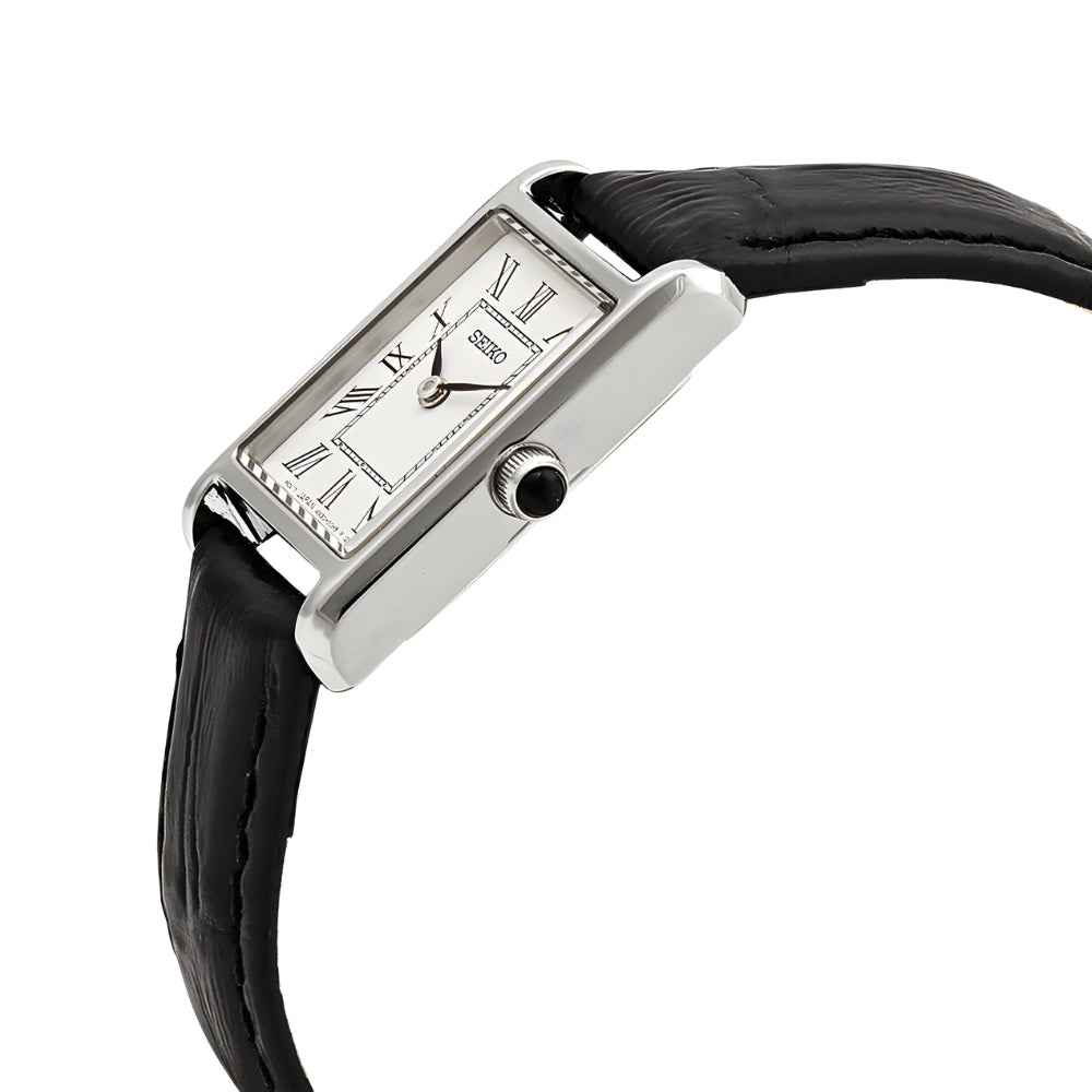 Seiko Conceptual Quartz Rectangular White Dial Ladies Watch SWR107P1
