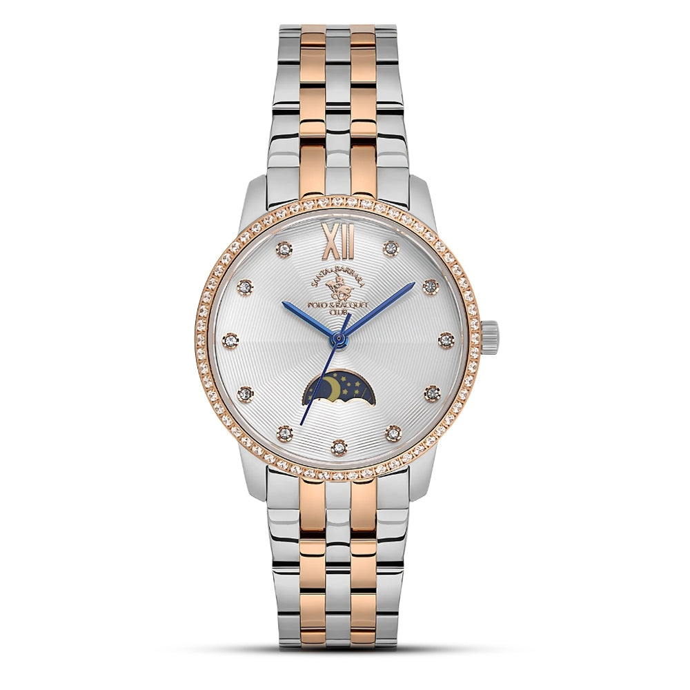 Santa Barbara Moon Phase Silver Dial Ladies Watch | SB.1.10638-5
