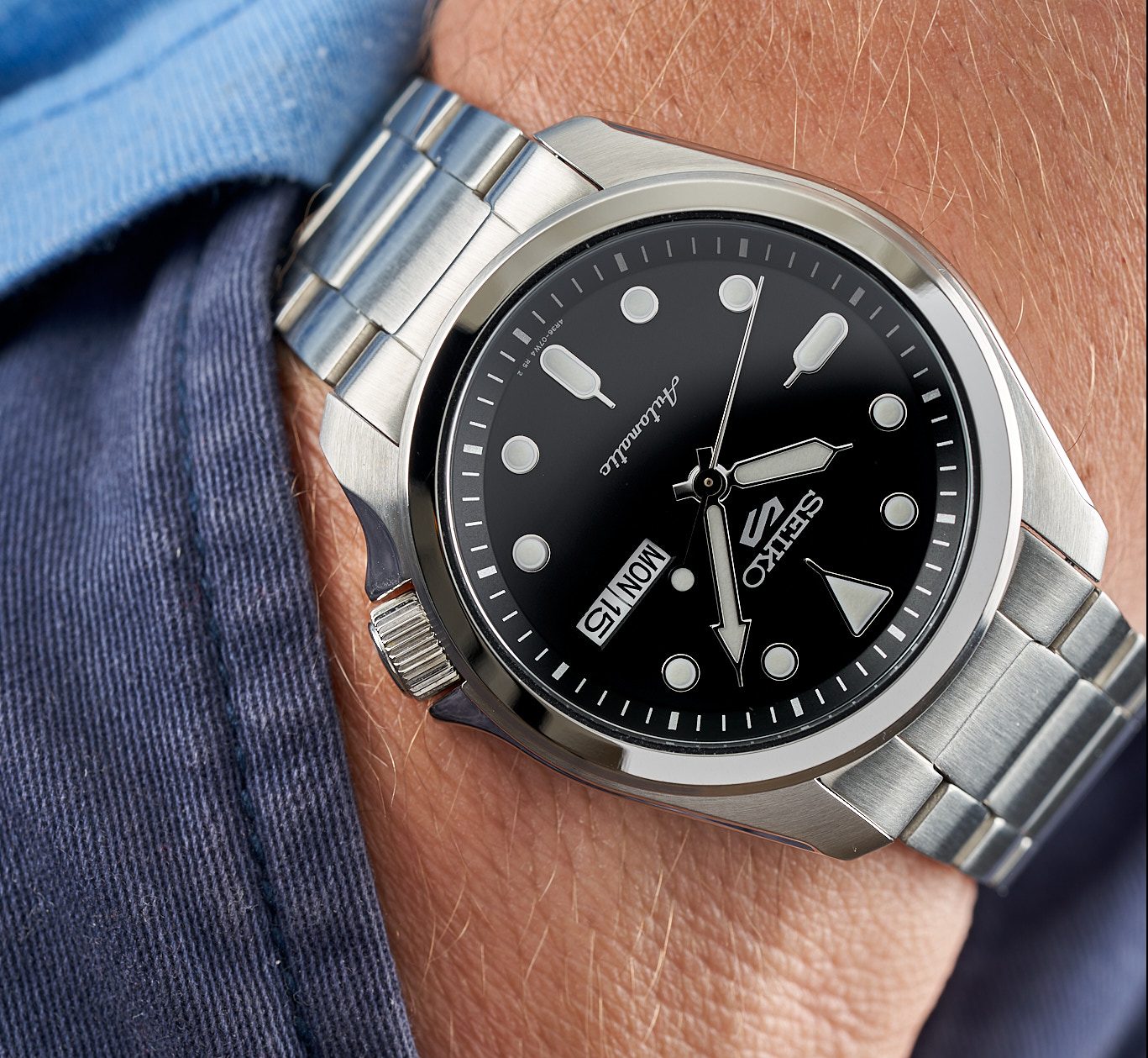 Seiko 5 Sports Black Automatic Men's Watch | SRPE55K1