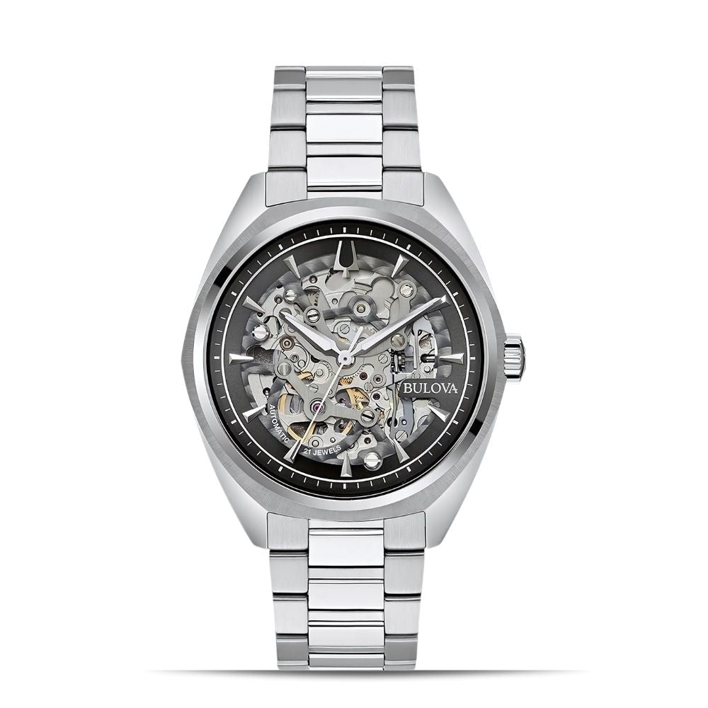 Bulova Classic Surveyor Silver Skeleton Dial Automatic Watch | 96A293