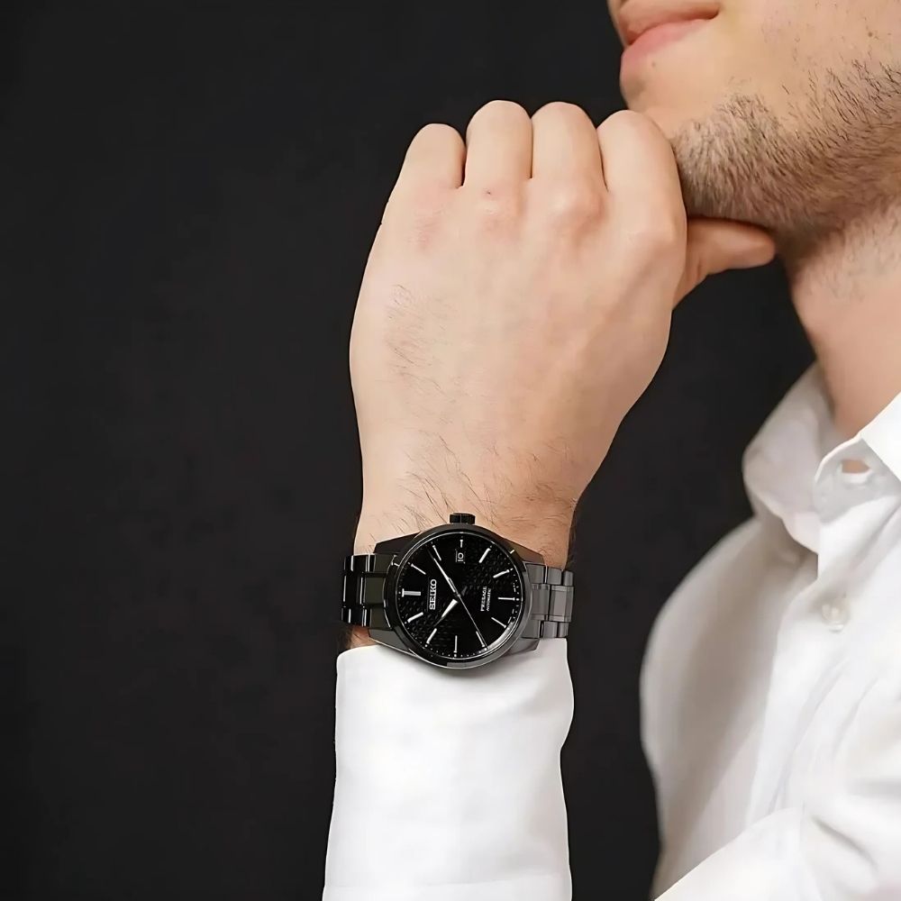 Seiko Presage Sharp Edged Black Dial Men’s Watch| SPB229J1