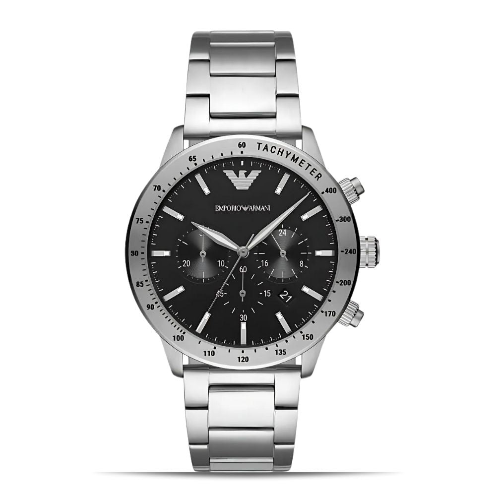 Emporio Armani Mario Chronograph Black Dial Mens Watch | AR11241